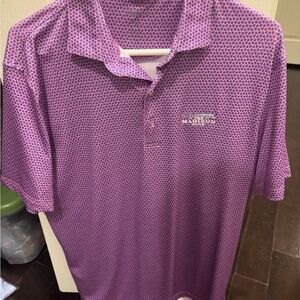 johnnie-O Purple Geometric Polo Shirt